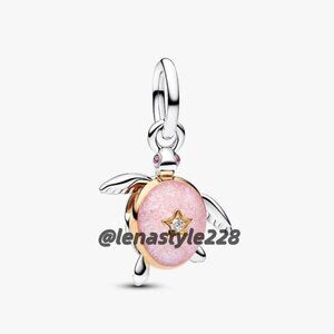 Pandora 2026 Pink Sea Turtle Lab-grown Diamond Dangle Charm